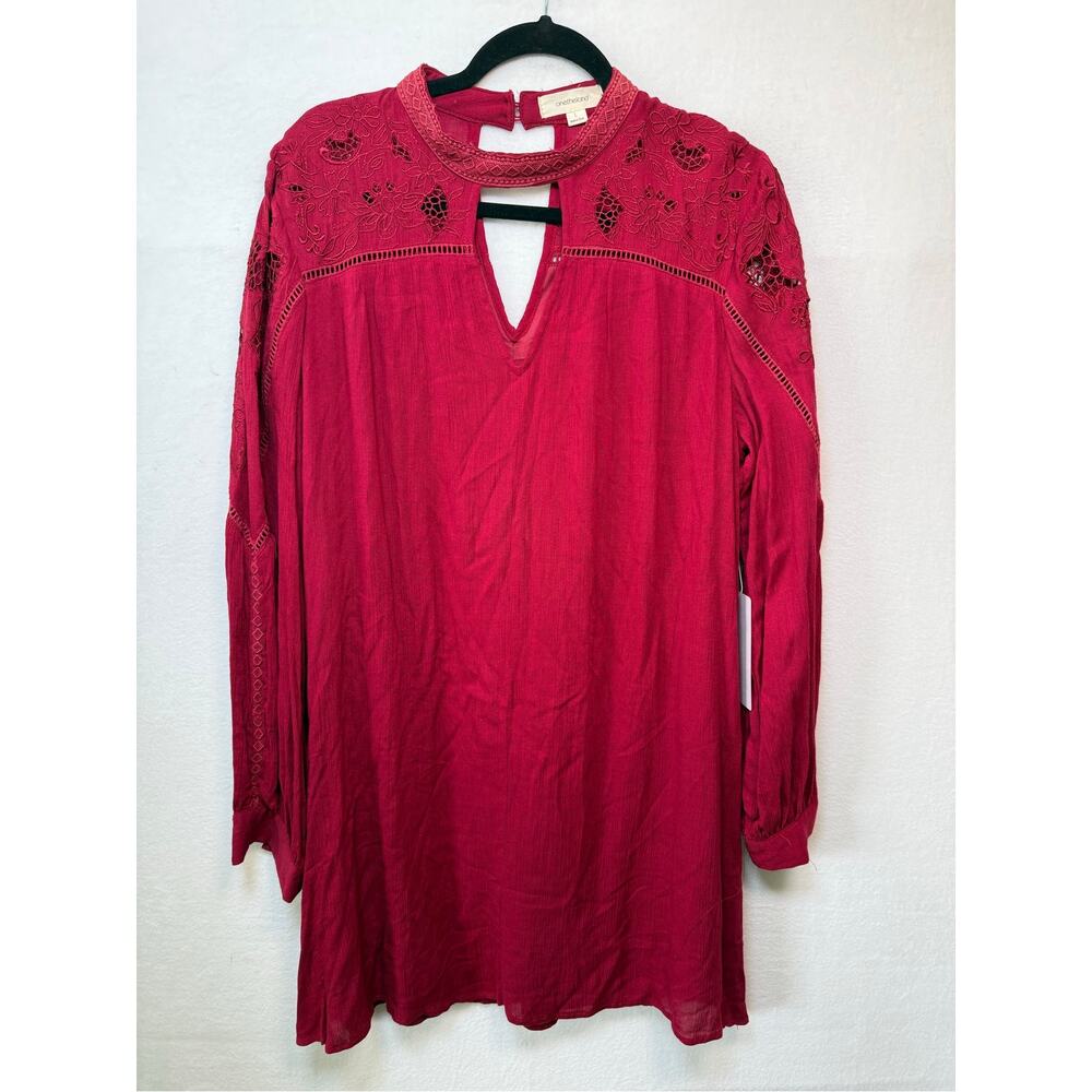 onetheland Long Sleeve Shift Dress, Size Large - NEW